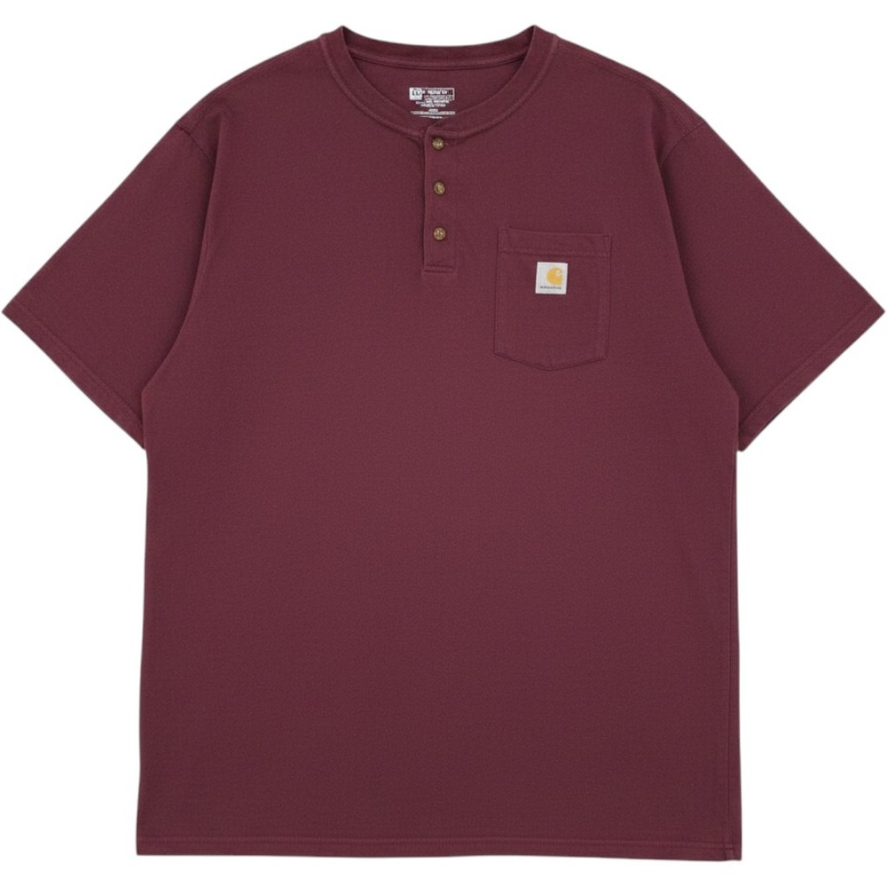 Carhartt Mens 3XL K84 Port Henley Shirt Loose Fit Workwear Rugged Vintage
